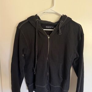 A&F Black Zip-Up Hoodie
